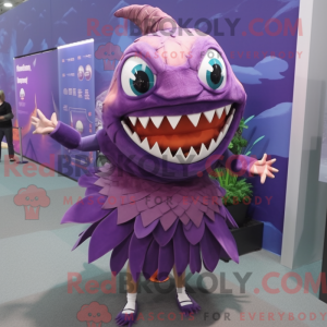 Purple Piranha mascot...