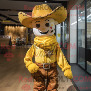 Gul Cowboy maskot drakt...