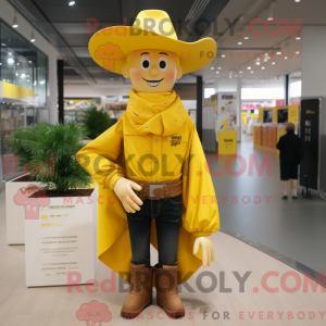 Gul Cowboy maskot drakt...