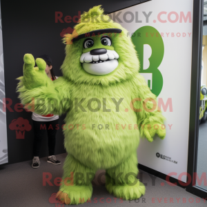 Lime Green Yeti mascot...