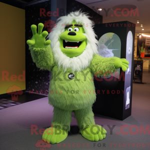 Lime Green Yeti mascot...