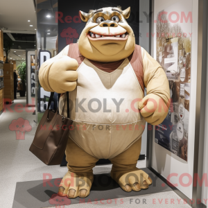 Tan Ogre mascot costume...