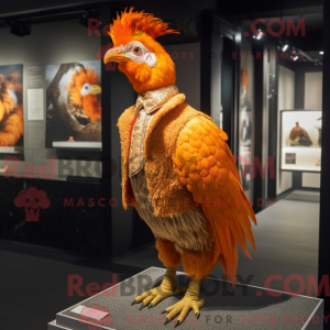 Orange Fasan maskot kostume...