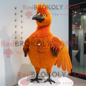 Orange Fasan maskot kostume...