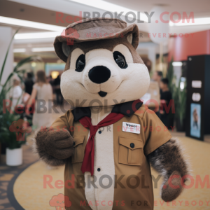 Brown Badger mascot costume...