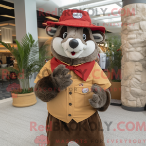 Brown Badger mascot costume...