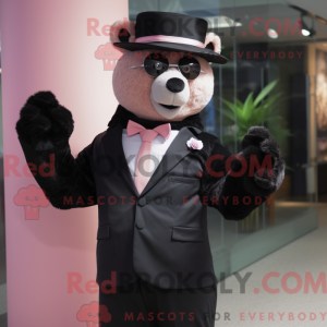 Pink Spectacled Bear mascot...