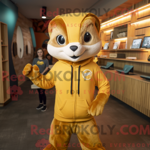 Gold Weasel mascot costume...