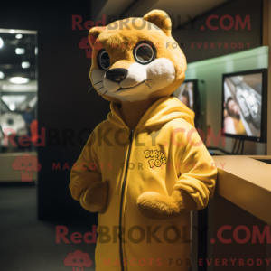 Gold Weasel mascot costume...