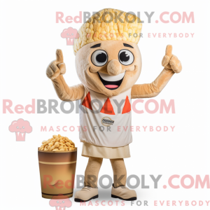 Tan Pop Corn maskot kostume...