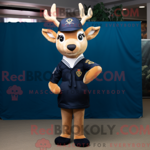 Maskotdraktfigura Navy Deer...