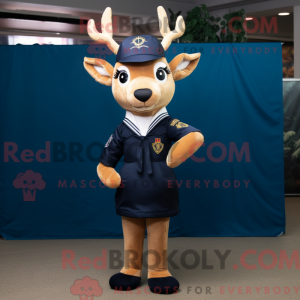 Navy Deer maskotdraktfigur...