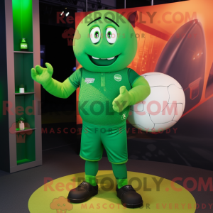 Green Rugby Ball mascot...