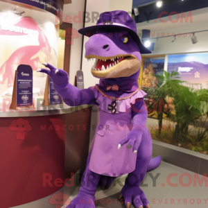 Purple Tyrannosaurus mascot...