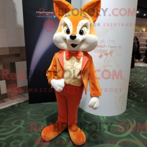 Orange Fox maskot kostume...