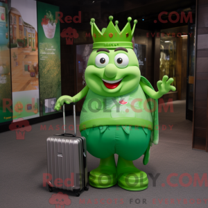 Green Queen mascot costume...