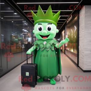 Green Queen mascot costume...
