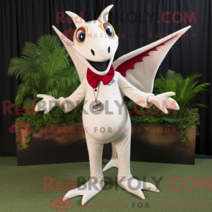 Hvid Pterodactyl maskot...