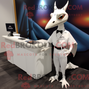 Hvid Pterodactyl maskot...