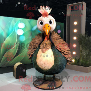 Peach Peacock mascot...