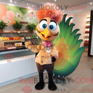 Peach Peacock Maskottchen...