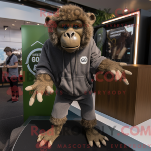 Olive Baboon mascot costume...