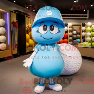 Sky Blue Golf Ball mascot...