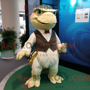 Cream Turtle mascot costume...