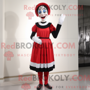 Red Mime-maskotdraktfigur...