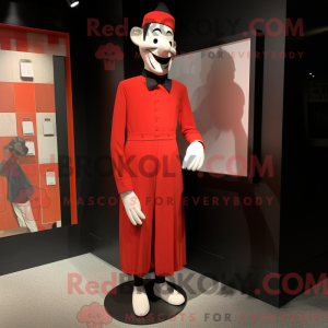 Red Mime mascot costume...