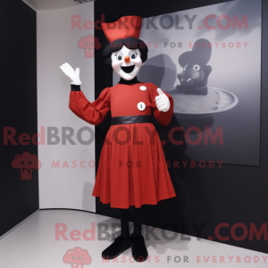 Rød Mime maskot kostume...