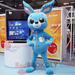 Sky Blue Roe Deer maskot...