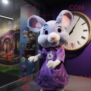 Paarse muis mascottekostuum...