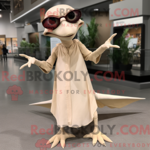 Beige Dimorphodon maskot...