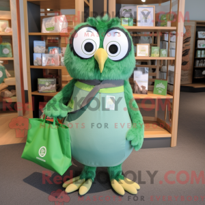 Green Owl mascot costume...