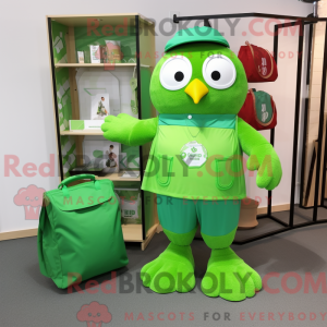 Zielony ugle maskot drakt...