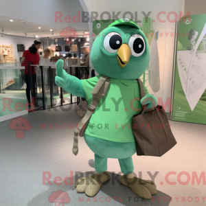 Green Owl mascot costume...