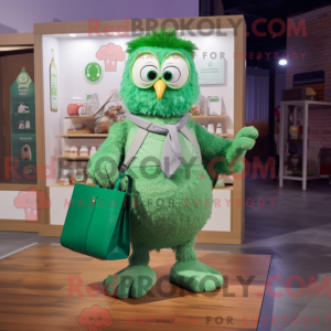 Green Owl mascot costume...