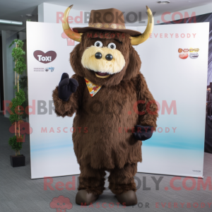 Brown Yak mascot costume...