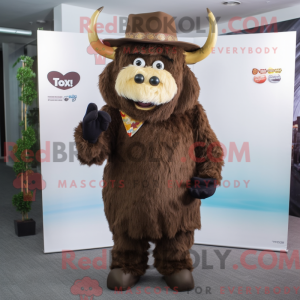 Brown Yak mascottekostuum...