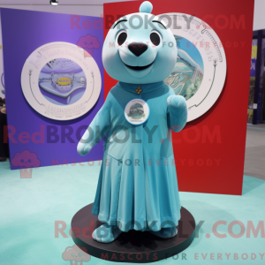 Cyan Seal maskot kostume...