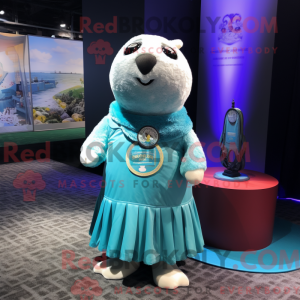 Cyan Seal Maskottchen...