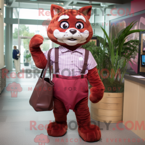 Maroon Cat-maskotdraktfigur...
