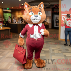 Maroon Cat-maskotdraktfigur...