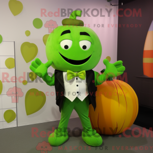 Lime Green Pumpkin mascot...