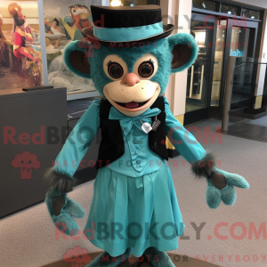 Teal Capuchin Monkey mascot...