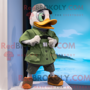 Olive Duck mascot costume...