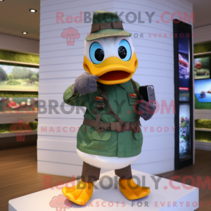 Olive Duck mascot costume...