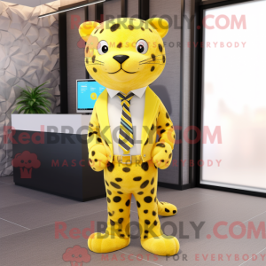 Lemon Yellow Leopard mascot...