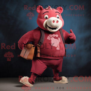 Maroon Sow maskotdraktfigur...